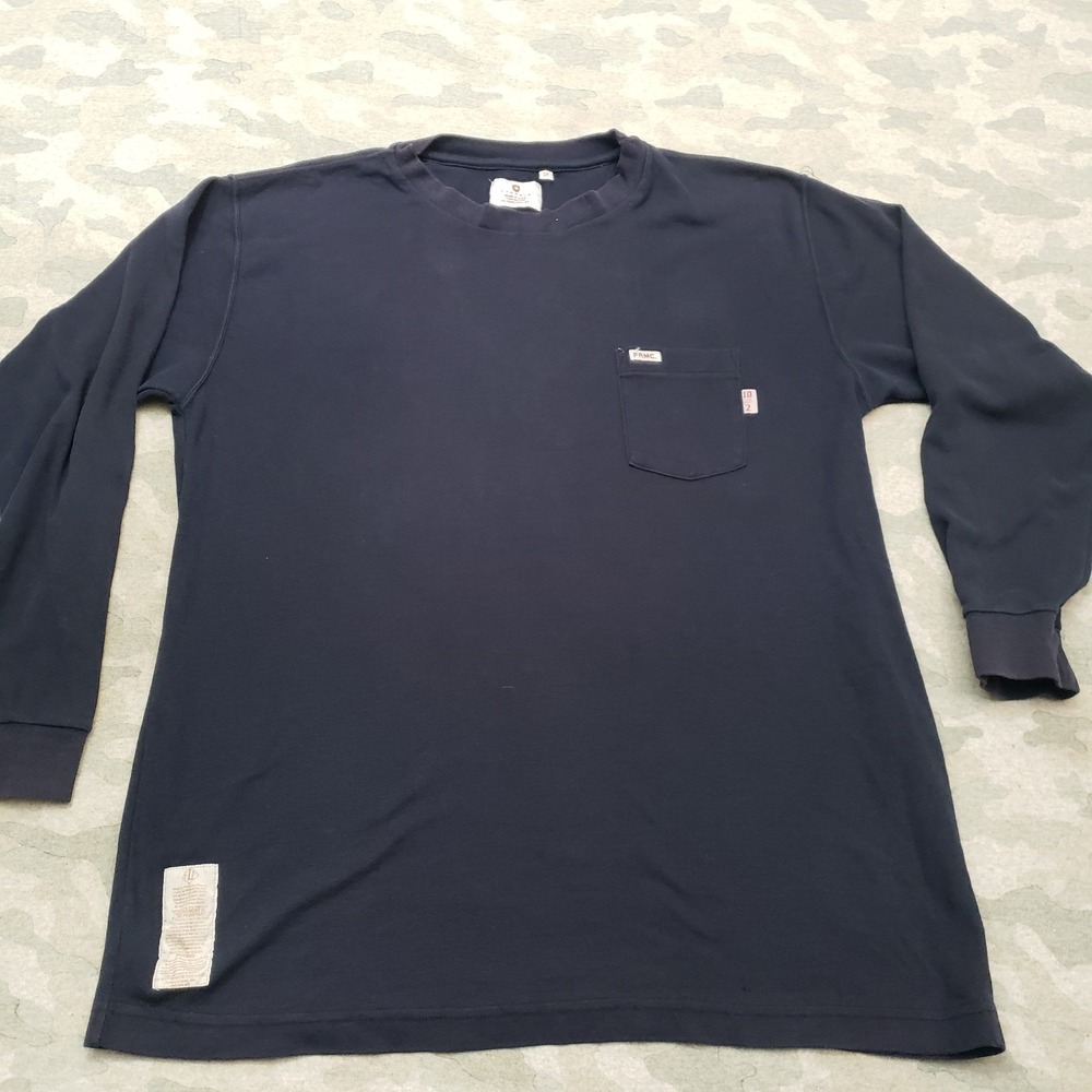 Tyndale FR Shirt Mens 2X Blue Fire Resistant Work Wear Pockets Long Sleeve